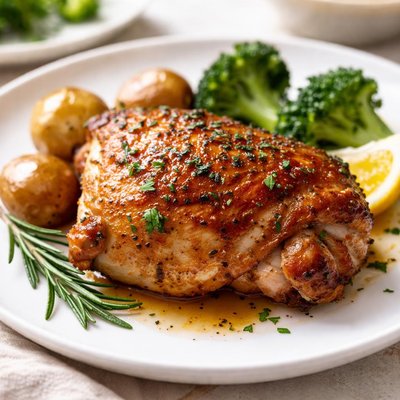 Roasted chicken thigh