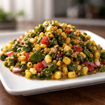 Roasted corn-poblano pepper relish