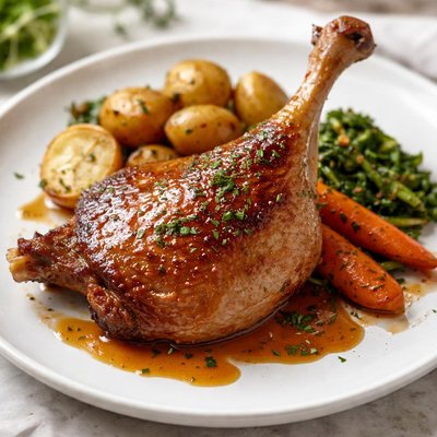 Roasted duck leg
