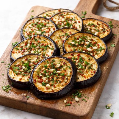 Roasted eggplant slices