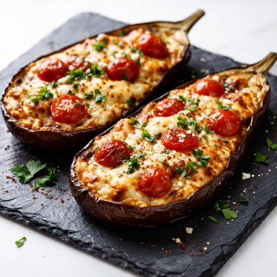 Roasted eggplant with cheese