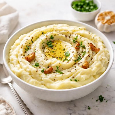 Roasted garlic mashed potatoes
