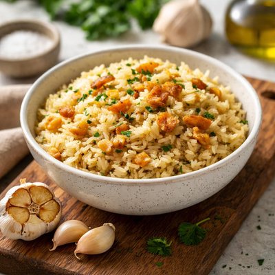 Roasted garlic rice