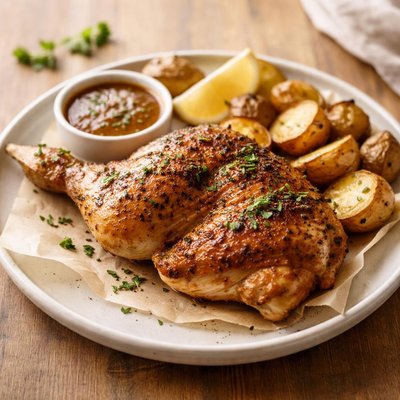 Roasted half chicken