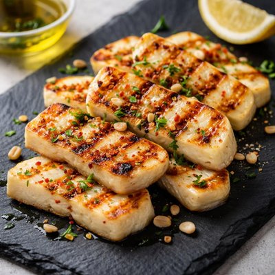 Roasted halloumi