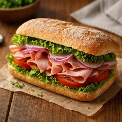 Roasted ham sandwich