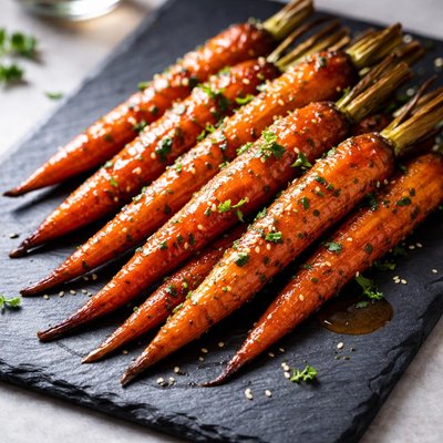 Roasted honey glazed carrots