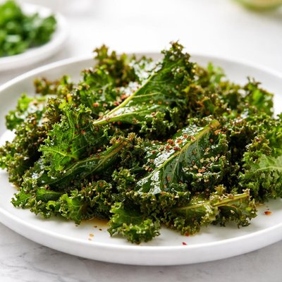 Roasted kale in evoo