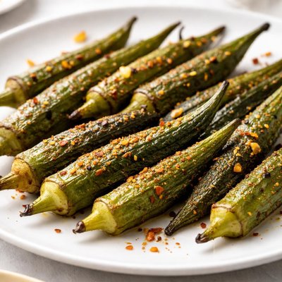 Roasted okra