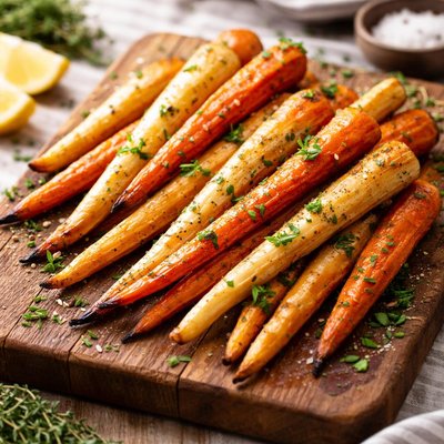 Roasted parsnips and carrots