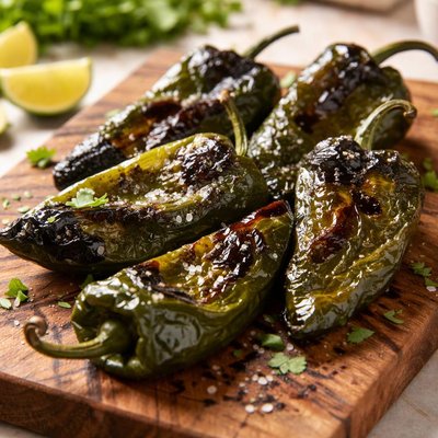 Roasted poblano peppers