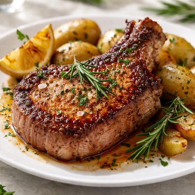 Roasted pork chop