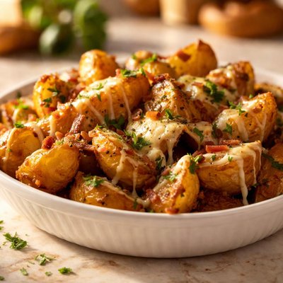 Roasted potatoes with cheese