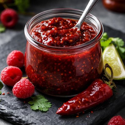 Roasted raspberry chipotle sauce