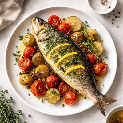 Roasted seabass