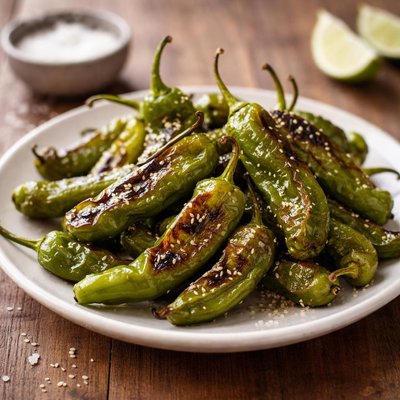 Roasted shishito peppers