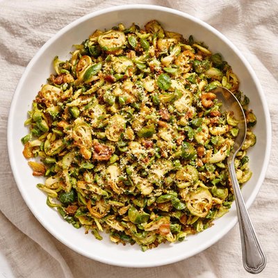 Roasted shredded brussels sprouts