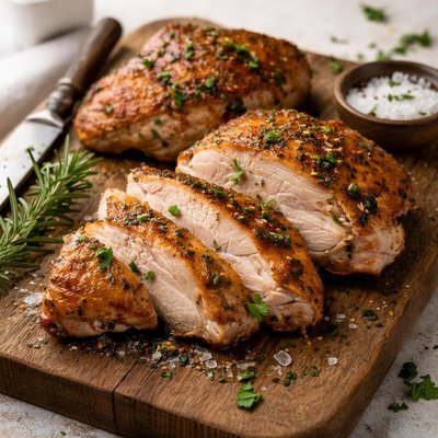 Roasted skinless turkey thigh