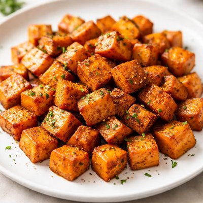 Roasted sweet potato diced