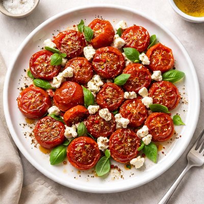 Roasted tomatoes with feta