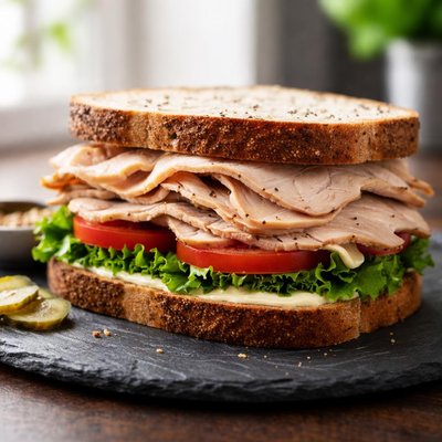 Roasted turkey on rye
