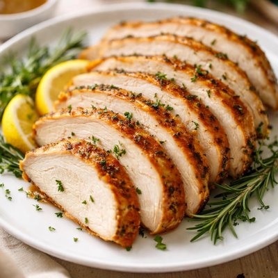 Roasted turkey slices