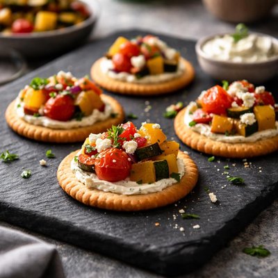 Roasted vegetable ritz crackers