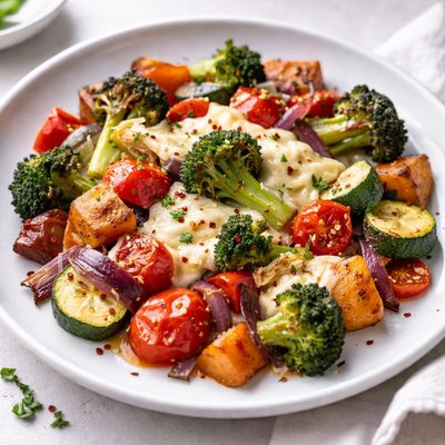 Roasted vegetables with cheese