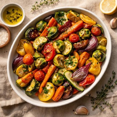 Roasted vegetables with olive oil