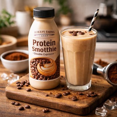 Rokeby farms protein smoothie double espresso