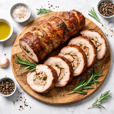 Roll and chopped pork