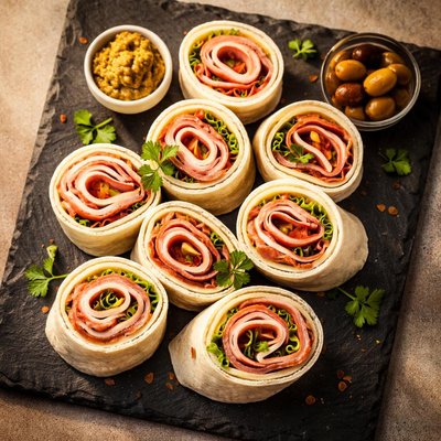 Roll with ham and salami