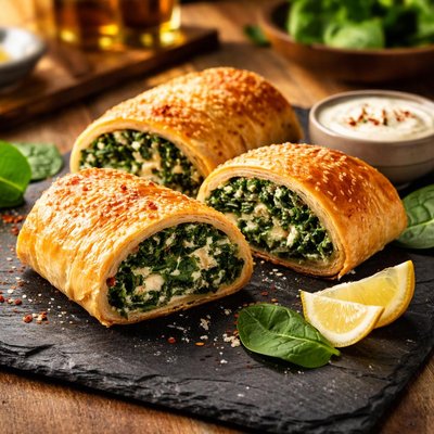 Roll with spinach
