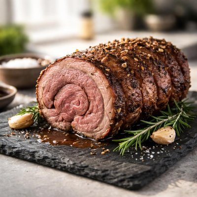 Rolled rib of beef