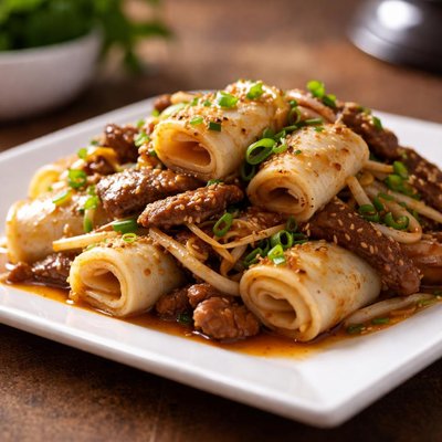 Rolled rice noodle chow fun