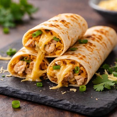 Rolled tortilla with cheese