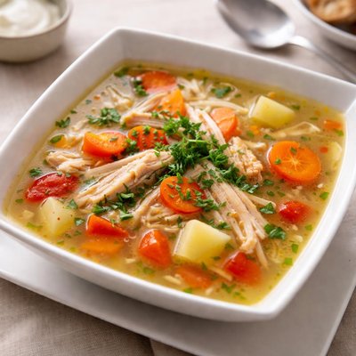 Romanian chicken soup