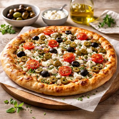 Romans olive and feta pizza
