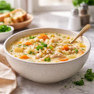 Romige kippensoep