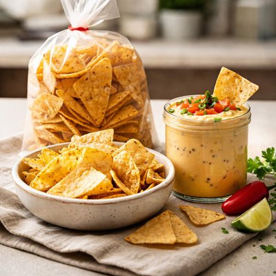 Rosas tortilla chips and queso