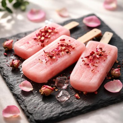 Rose sherbet popsicle