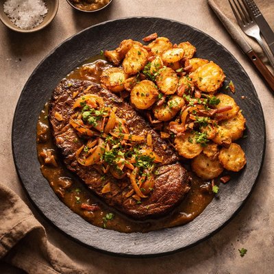 Rostbraten mit bratkartoffeln