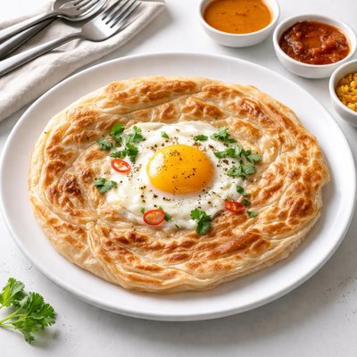 Roti canai with egg