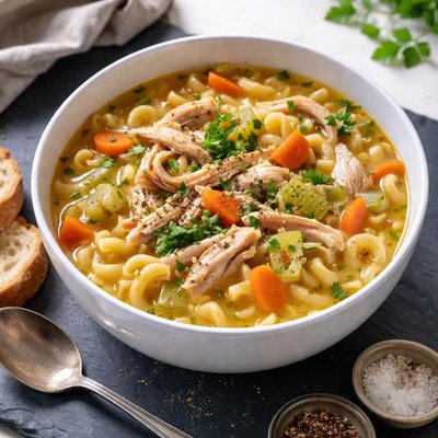 Rotisserie chicken noodle soup