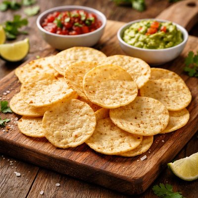 Round tortila chips