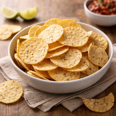 Round tortilla chips