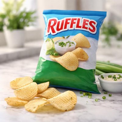 Ruffles sour cream and onuin packet