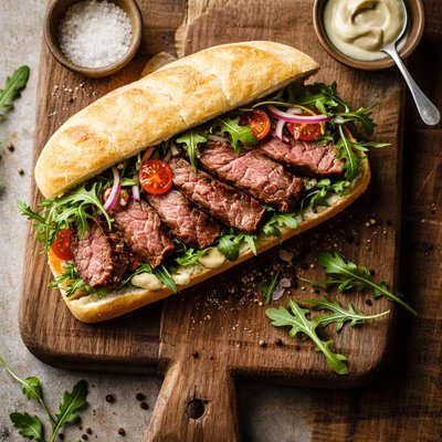 Rump steak sandwich