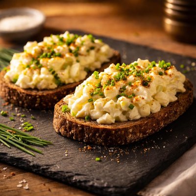 Rye bread with egg salad