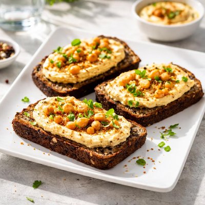 Rye bread with humous